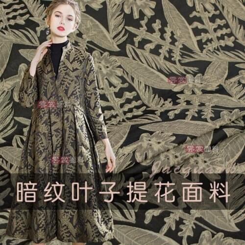 Polyester Leaf Jacquard Yarn-dyed Dress Fabric Fashion Dress Suit Pants Fabrics Wholesale Cloth Per Meter Sewing