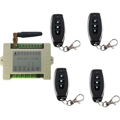 220V 10A 2CH Motor Remote Control Switch Motor Forwards Reverse Up Down Stop Door Window Curtain Wireless TX RX Limited Switch