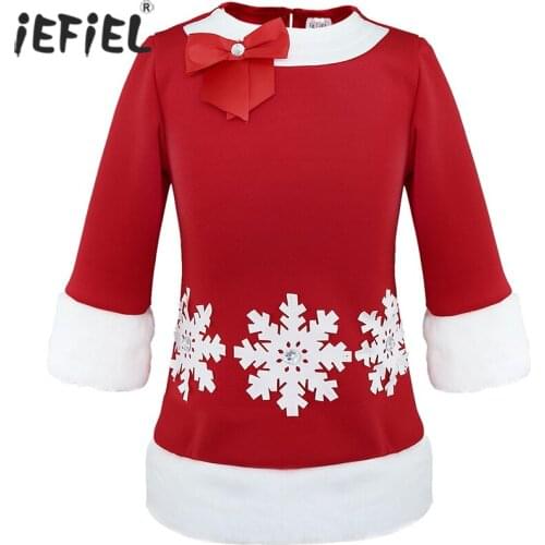 Christmas 2020 Newborn Baby Girls Christmas Dress Snowflake Santa Dress Xmas Festival Party Dresses Children Winter Clothes Sets