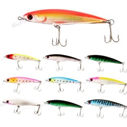 Fish bait Minnow 1PC 13.4g 110mm 0-13.5g Diving Depth 10Colors Minnow Fishing Lure Artificial Bait Fishing Tackle Lake Fishing