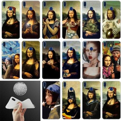 Soft Silicone Cover Phone Case Mona Lisa funny Spoof For Huawei Honor 30 20 10 9 Lite 9a 8a 7a pro 8x 10i 30s
