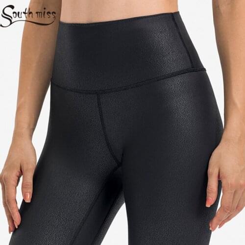 Premium Leather Like Sport Leggings Women Euro Size Sexy Leggings Push Up GYM Tights High Rise Stretchy Matt Glossy Yoga Pants
