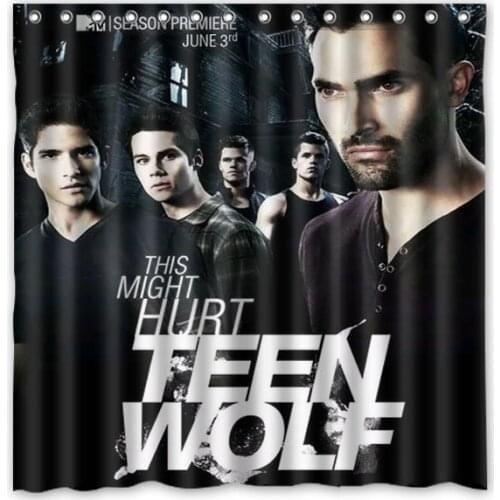 Teen Wolf Polyester Waterproof Shower Curtain 71*71 inch Mildew Resistant Bath Curtain Bathroom Decor 12pc Hooks