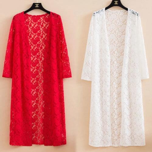 Women Long Shirts&Blouses Lace Shirts Open Stitch Blouse