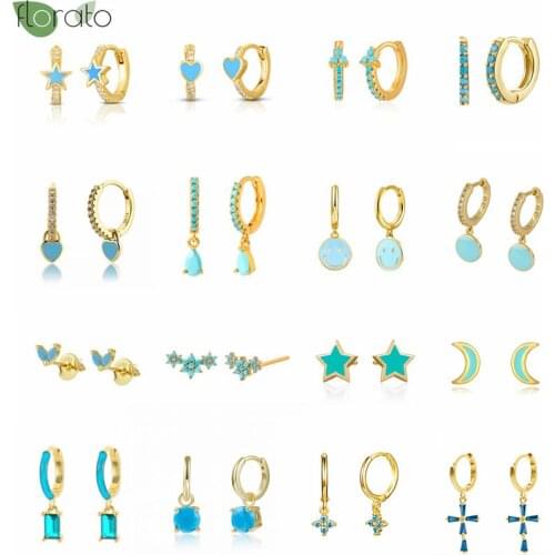 Fine Jewelry 925 Silver Ear Buckle Zircon Pop Flower Shape CZ Shop Huggie Hoop Earrings Womens Birthday Party Accessories