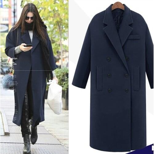 Heydress Autumn Winter Wool Long Coat Jacket Casual Double Breasted Christmas Blazer Outwear Elegant Women Coat Bayan Mont