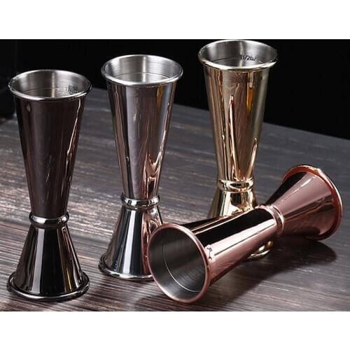 1 Pcs Stainless Steel Cocktail Shaker 30/60ml Measure Cup Dual Shot Drink Jigger Spirit Measure Bar Kitchen Gadgets Cocina