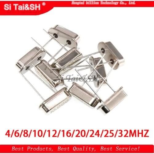 10PCS 4Mhz 6Mhz 8Mhz 12Mhz 16Mhz 20Mhz 24Mhz 32.768K 2*6 32.768K 3*8 Quartz Crystal Resonator Passive Oscillator HC 49S
