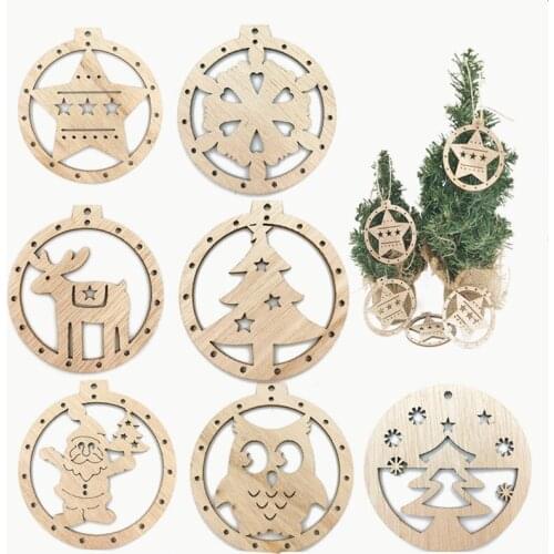 10pcs Natural Wood Slices Unfinished Predrilled Wood Craft Christmas Ornaments for DIY Craft Christmas Tree Hanging Decoration