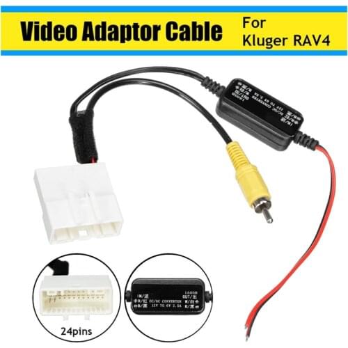 24 Pin Car Camera Adapter Connector Wire Reversing Camera to GPS Head Unit Cable for Toyota Kluger RAV4