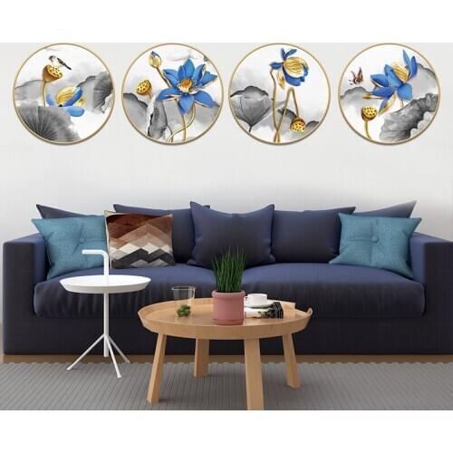 3d Lotus Paintings Wall Stickers Home Living Room Decoration Wall Decals Aesthetic Room Decor Art Posters Wallpaper