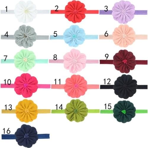 5pcs/lot Baby Elastic Flower Headbands Rose Floral Newborn Toddler Infant Hairbands Cute Photo Props Girls Hair Accessories