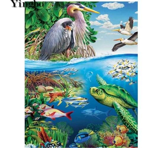 5d Full Diy square or round Diamond Painting sea scenery New picture Embroidery Cross Stitch Marine life kids painting decor art