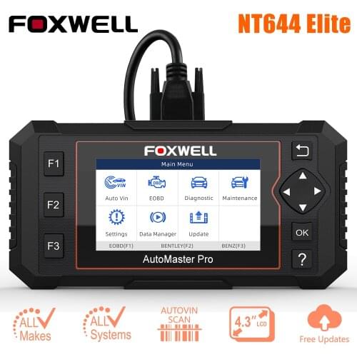 Foxwell NT644 Elite Car Diagnostic Tool Full System DPF A/F EPB Oil Reset Code Reader Eobd OBD 2 Automotive Scanner Professional