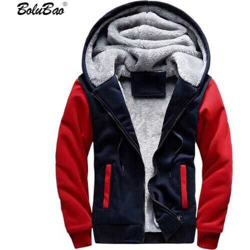 BOLUBAO Fashion Brand Men Hoodies Winter New Mens Patchwork Wild Hoodie Sweatshirts Sports Plus Velvet Thick Hooded Hoodie Male