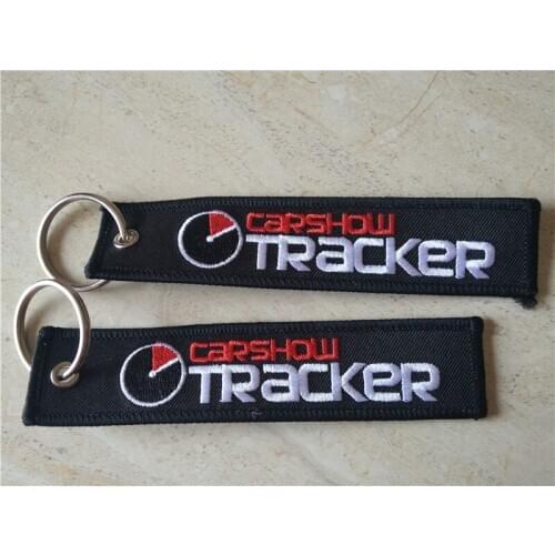 Carshou Tracker Embroidery Keychain Key Ring With Merrow Border Accept Custom