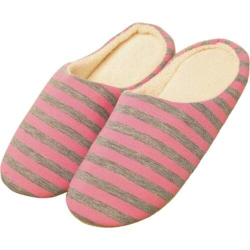 Striped Home Slippers Soft Bottom Warm Flat Shoes Women Indoor Floor Slippers Non-slips Shoes For Bedroom House Girls Slippers