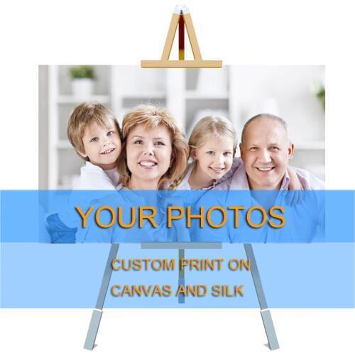 Photo Custom Silk or Canvas poster Your Photo Giclee Painting on silk fabric cloth Custom Movie Poster Oil Paintings Print pop