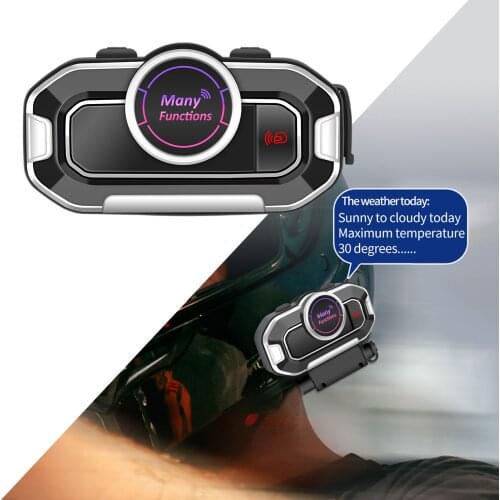 Motorcycle Helmet Headset Outdoor with FM Radio Handsfree Music Call Control Voice for Motorbike ATV Dirt Bike