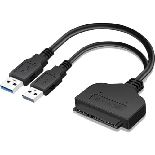 SATA 22Pin to Dual USB 3.0 Adapter Cable 2.5 inch SATA Hard Drive Serial Port USB 3.0 Hard Disk Cable 15cm