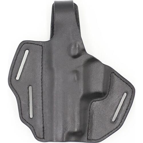 Gun&Flower Sig Suaer P228 Pistol Thumb Release Leather Concealment Holster Outside Waistband 3 Slot Pancake Pouch Cover