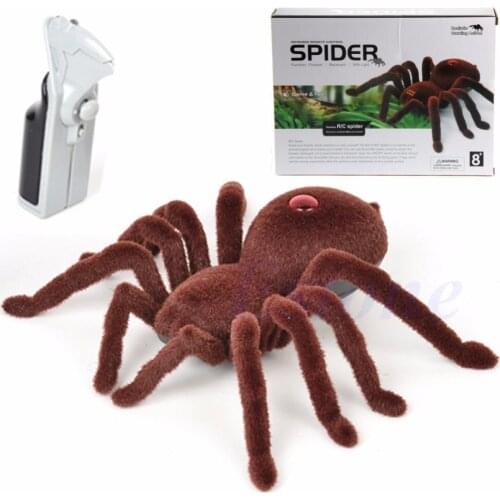 Hot! Remote Control Creepy Soft Scary Plush Spider Infrared RC Kid Gift Toy