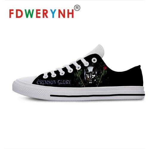 Crimson Glory Band Most Influential Metal Bands of All Time Mens Low-top Casual Shoes 3D Pattern Logo Men Shoes