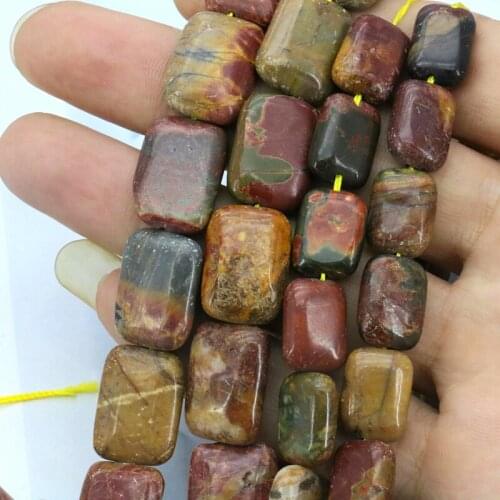Multicolor Picasso Stone Rectangle Loose Beads 10x14/13x18mm Size Optional 15" 2pc/lot DIY Women Maunal Accessories Jewelry