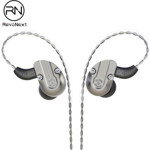RevoNext NEX202 in Ear Monitor,Dual Driver Headphones 1DD+1BA Aluminum Alloy housing HiFi Earbuds, Upgraded Detachable Cables