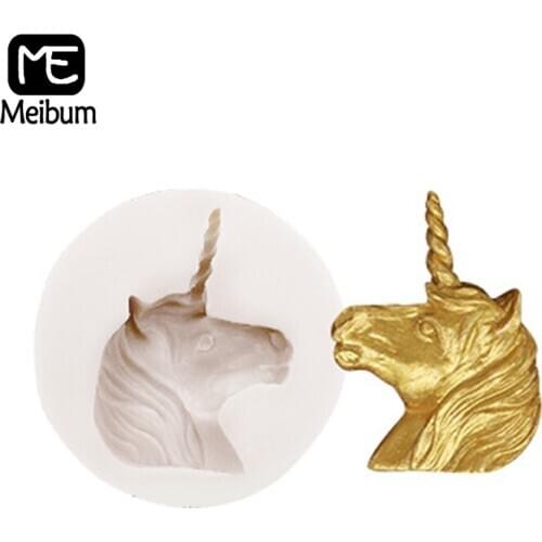 Meibum New 1 Cavity Unicorn Shape Silicone Mold Fondant Pastry Chocolate Cake Decorating Mould Sugar Craft Kitchen Baking Tools