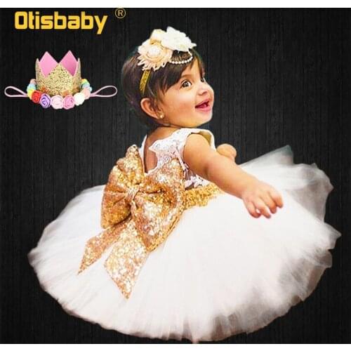 New Summer Style Baby Girl Christening Gown Lace Sequined Dresses Fashion Newborn Halter Birthday Clothes 1 2 Years Bebe Clothes
