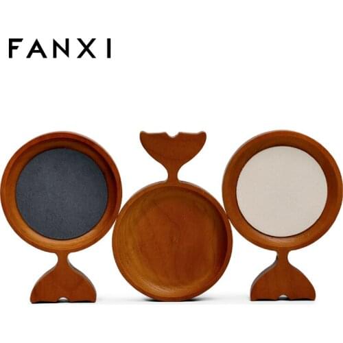 Oirlv Jewelry Rack Solid Wood Jewelry Storage Ornaments Fish Type Ring Necklace Bracelet Pedestal Display Props Small Business