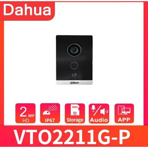 Dahua Intercom Original VTO2211G-P 7 Inch 1024* 600 1080P IP Kit 2.8mm Dual-way Audio Alarm In/out 2-Door Control App Remote