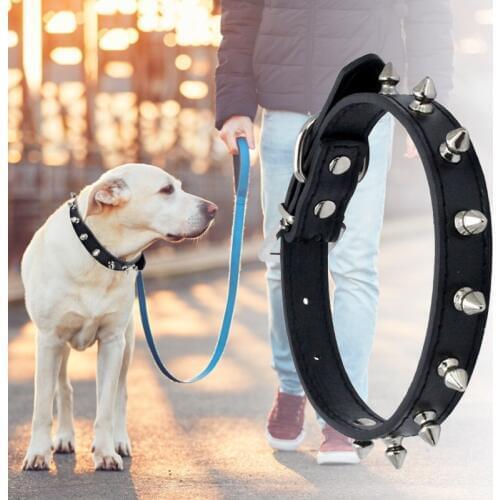 Pet Dog Collars PU Leather Spiked Studded Collar for Dogs Small Large Dog Cats Chihuahua Punk Necklaces Adjustable Pets Collars