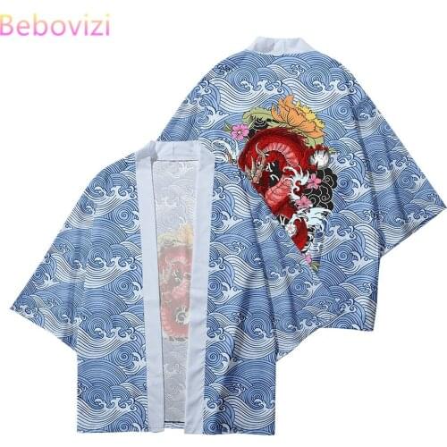 Plus Size 6XL 5XL 4XL 3XL-S Dragons Waves Loose Japanese Cardigan Women Men Harajuku Kimono Cosplay Tops Blouse Yukata Clothing