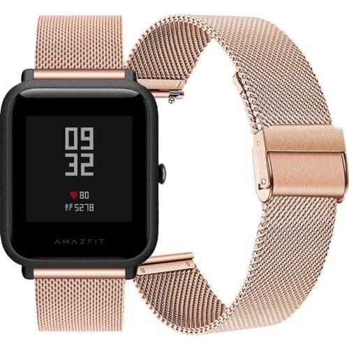 For Amazit Bip Strap Correa Stainless Steel Bracelet for Xiaomi Huami Amazfit Bip Bit Youth Milanese Metal Watchband Wristband