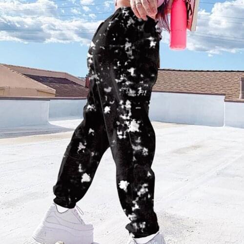 Autumn Tie Dye Sweatpants Women Fashion Elastic High Waist Loose Baggy Pants Sport Hip Pants Running Joggers Trousers