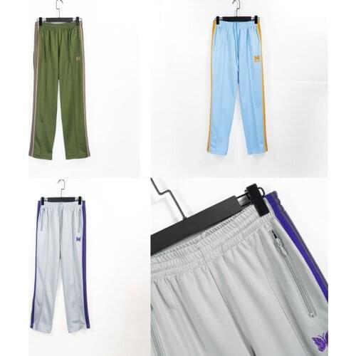 2021ss Needles Track Pants Men Women AWGE Butterfly Embroidered Logo Needles Pants High Street AWGE Trousers