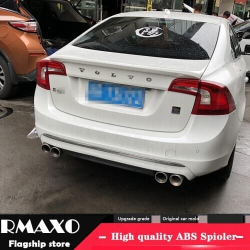 For VOLVO S60 Spoiler 2014-2016 VOLVO S60 High Quality ABS Material Car Rear Wing Primer Color Rear Spoiler