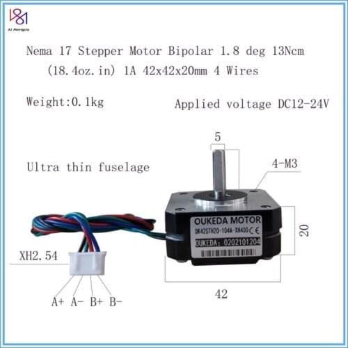 Super Slim Extruder Motor OK42STH20-104A-XH400 for BMG Extruder Prusa I3 Mk3s BLV MGN Cube V2.4 Voron 2.4 Switchwire