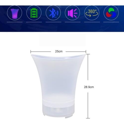 LED Ice Bucket Wireless Bluetooth Speaker Ice Bucket Portable Speaker LED-Light for Party/Home/Bar Waterproof Retro Drink Beer