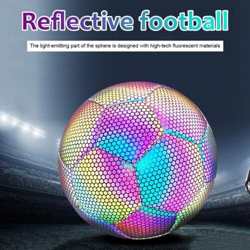 Reflective Soccer Ball Luminous Night Glow in the Dark Footballs Student Teenagers Team Training Noctilucent Balls Size 4/5