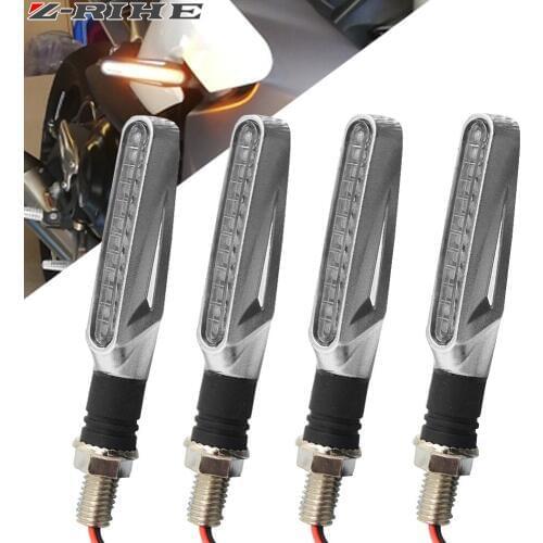 Universal Motorcycle LED Flexible Turn Signal Indicator Amber Light For honda yamaha Kawasaki z750 Z800 Z1000 Suzuki Ducati