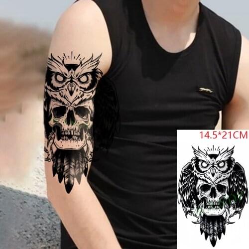 Waterproof Temporary Tattoo Sticker Eagle Skull Paw Feather Tatto Stickers Flash Tatoo Fake Tattoos for Men Women