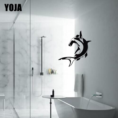 YOJA 25x23.4CM Bathroom Shower Decorated Marine Predator Decal Home Wall Sticker G2-0557