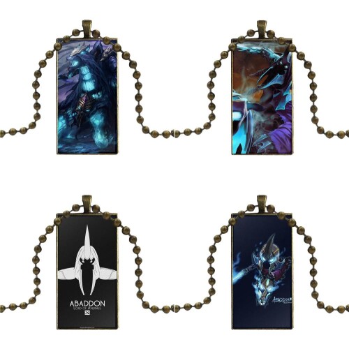 For Schoolgirl Maxi Brand Bronze Color Jewelry Fashion Statement Necklace Glass Necklaces Pendants Game Abaddon Dota 2