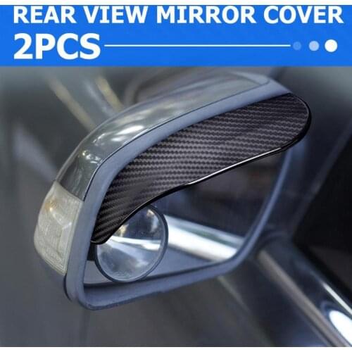 Carbon Fiber car rear view mirror rain eyebrow for Dodge Chrysler Jeep Dakota Durango Charger 300 Aspen Grand Cherokee
