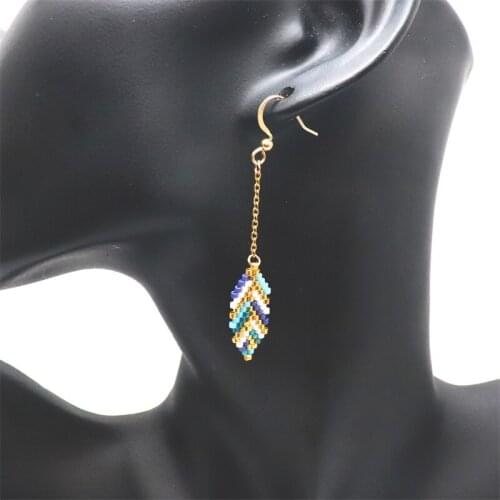 ZHONGVI 2021 Fashion Earrings Miyuki Ethnic Earring For Women Best Girl Gift Jewelry Bohemia Handmade Beaded Woven Jewellery