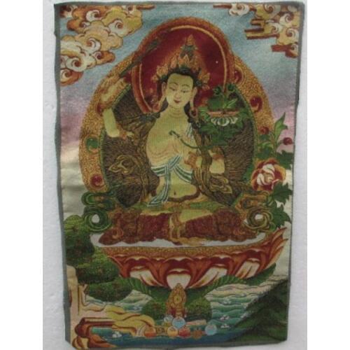 Golden silk embroidery thangka Tibet and Nepal exorcism peace and wealth