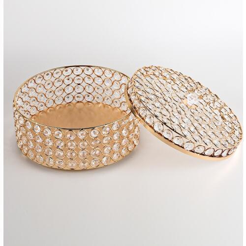 20cm Crystal Candy Tray Cosmetics Jewelry Storage Box Wedding Decoration Props Fruit Plate